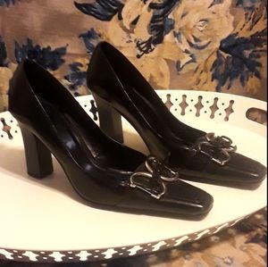 💄Black pumps size 8 with cute buckle